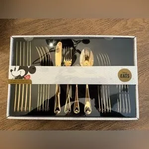 Disney | Dining | Disney Eats Mickey Mouse Icon Gold Flatware Set